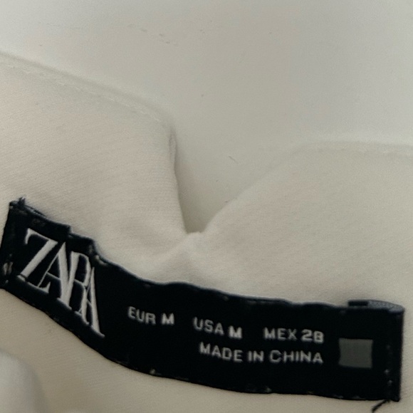 Zara High Rise Slim Tapered Ankle Trousers White Classy Bloggers Fav size medium - Picture 9 of 11